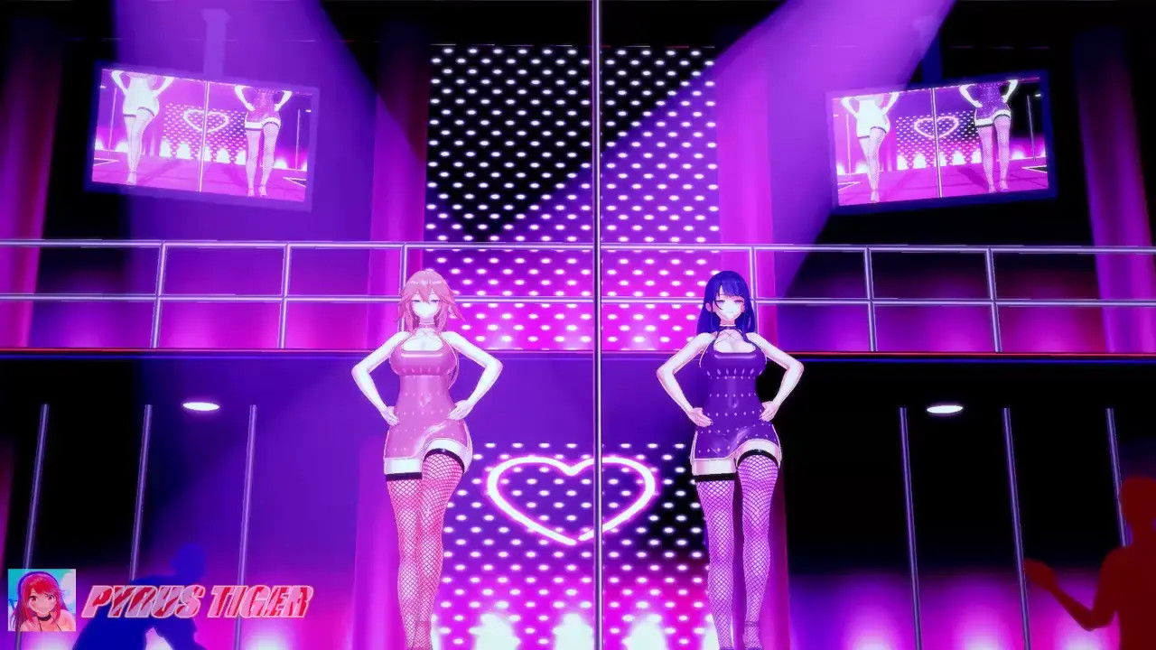 [Koikatsu/Commission] Get Low (Striptease) || Raiden Shogun & Yae Miko