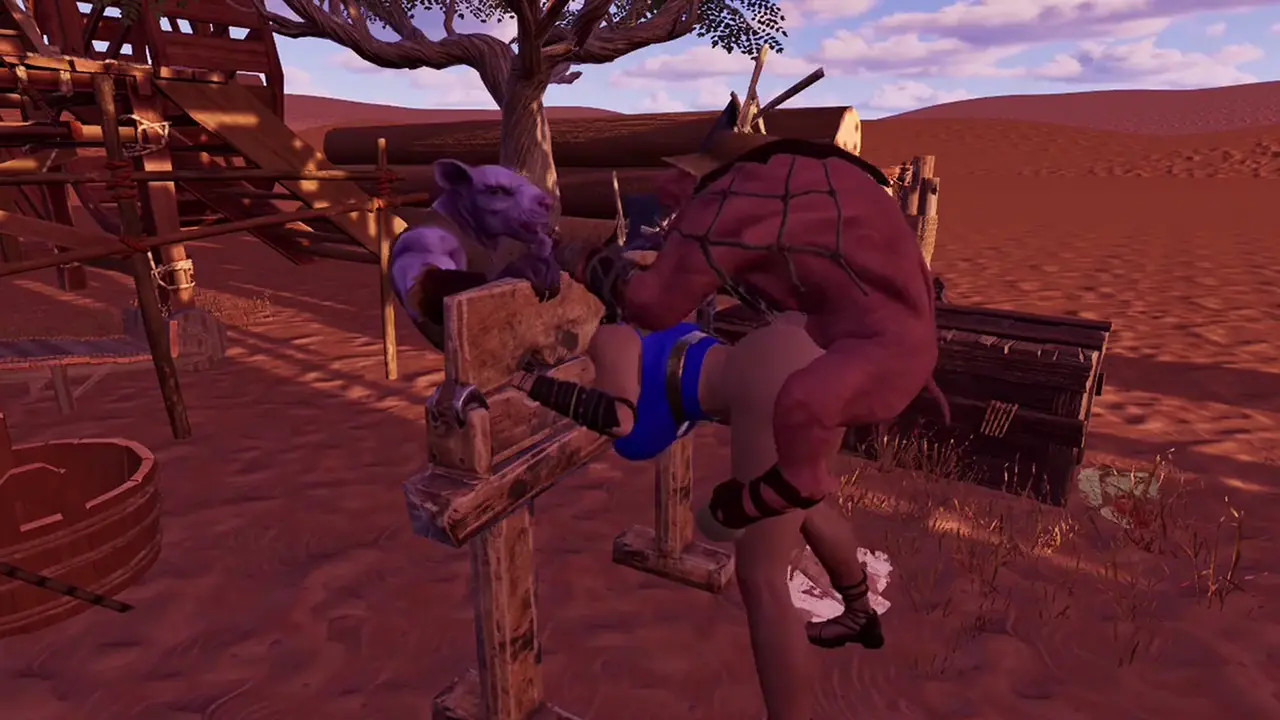 Monsters attack human village