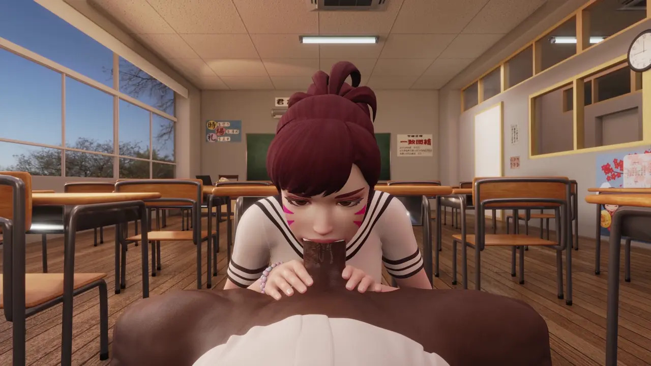 Naughty Schoolgirl D.va BBC