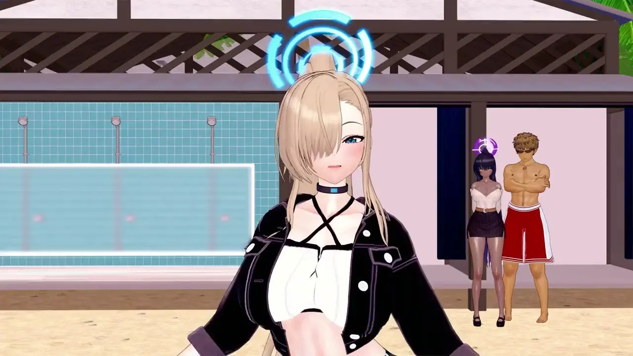 Short Hair - Asuna x Karin (blue Archive) sex and dance