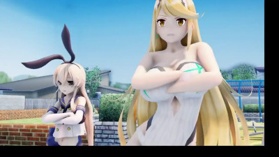 Shimakaze, Mythra & Nia - Abracadabra [MMD R15] Serah