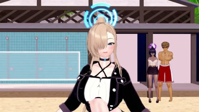 Short Hair - Asuna x Karin (blue Archive) covered sex and dance