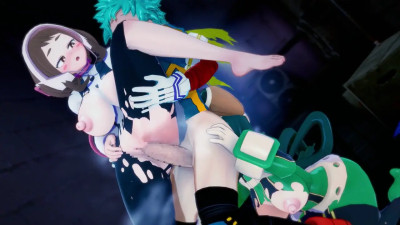 balls on uraraka and tsuyu