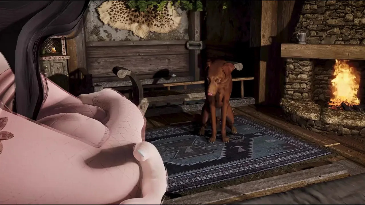 Doggy Comes To Play While Her Hubby Is Away (4K)