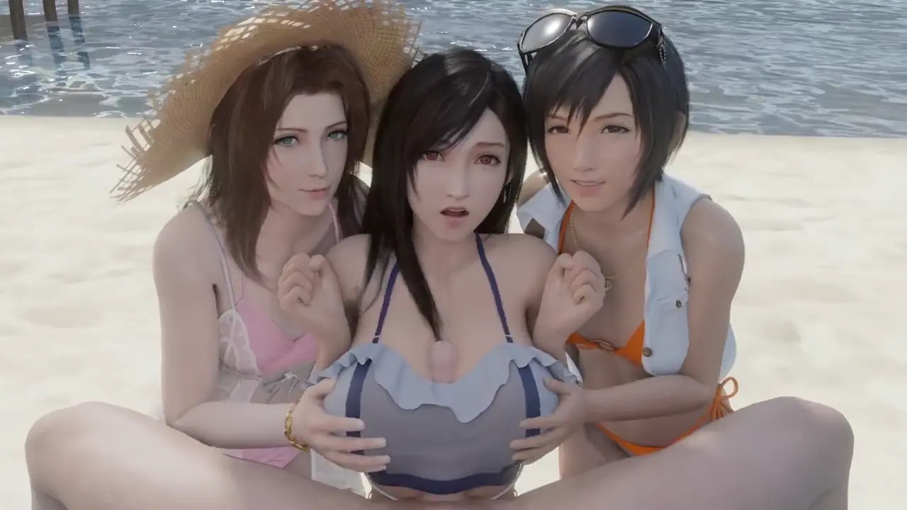 Tifa & Yuffie & Aerith - Beach Party (Compiled) [LazyProcrastinator]