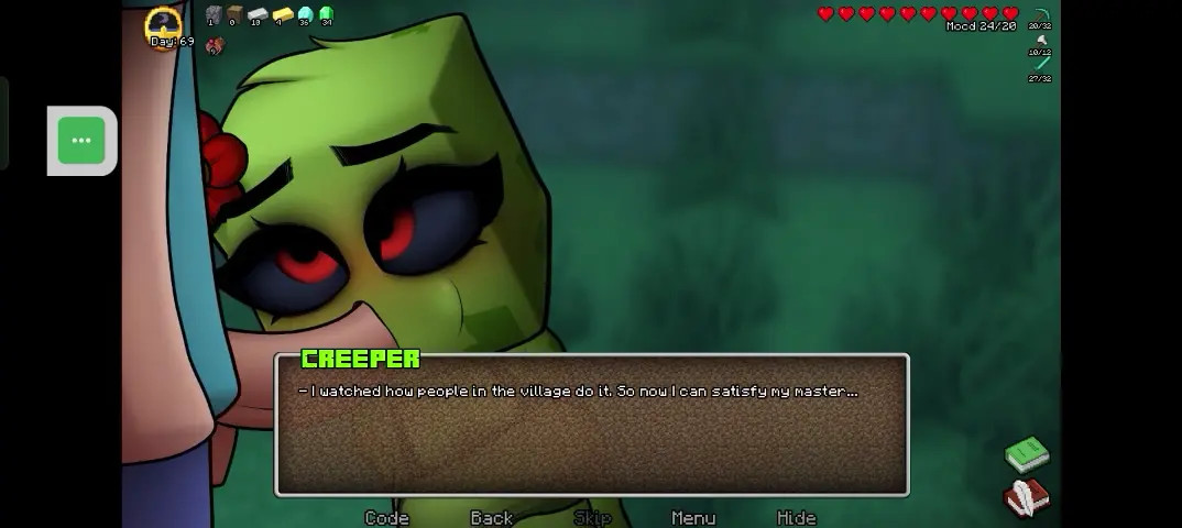 Horny Craft Creeper is giving Steve an enjoyable oral sex experience.