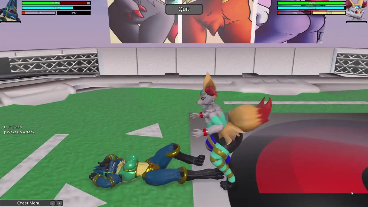 Lucario vs Braixen! Heroine Rumble 2 Futa X Futa