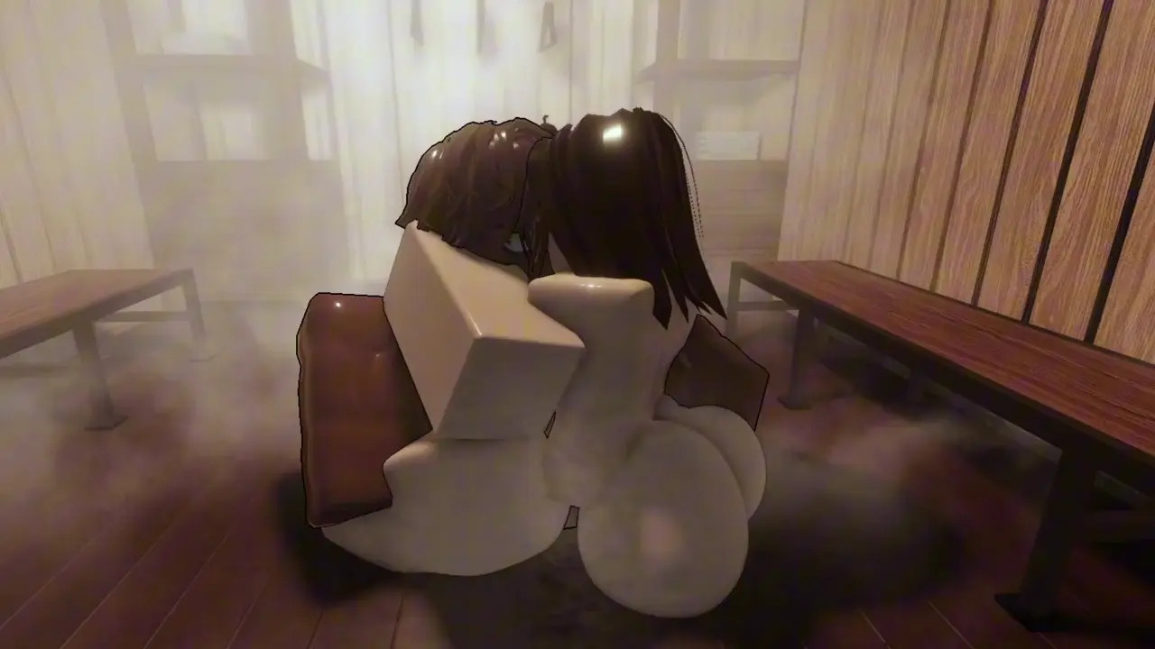 Slutty femboy was fucked in a sauna