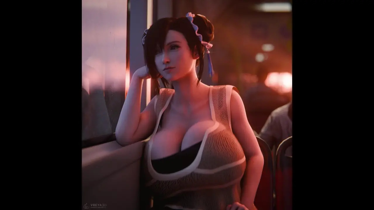 Tifa Bus Jiggle [Vreya3D][4K60FPS]