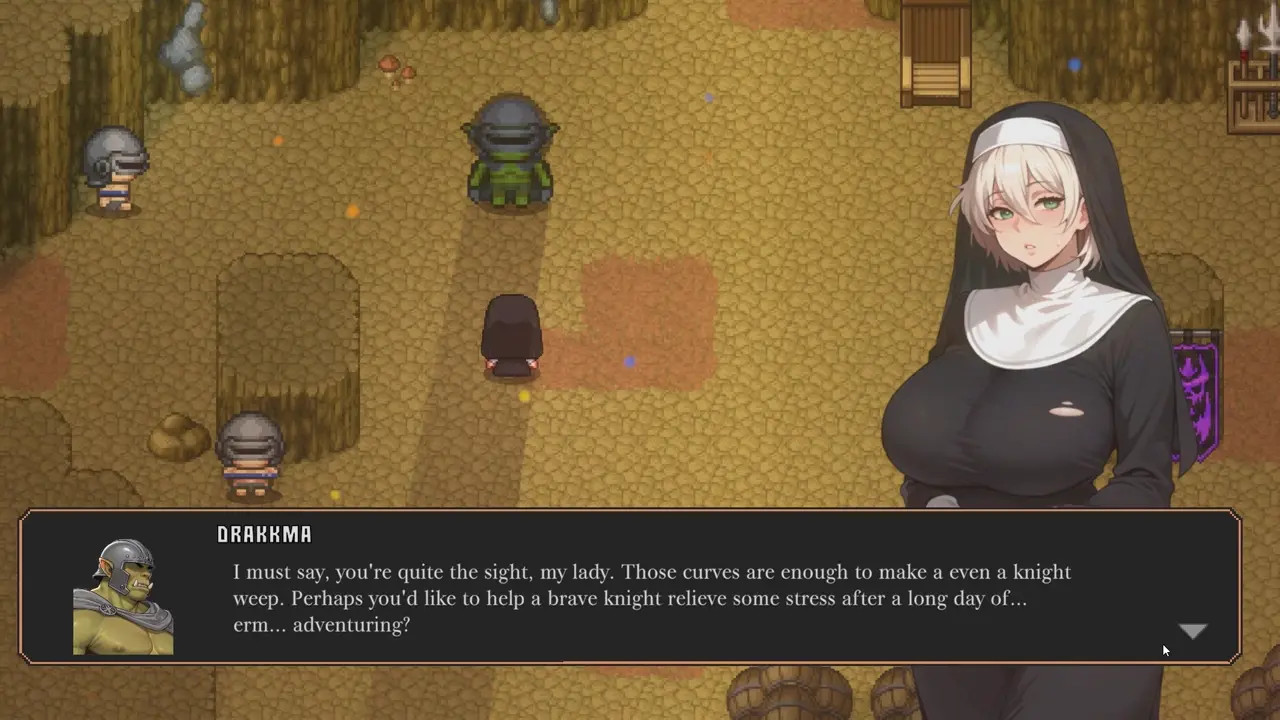 Lewd nun taking orc and bandit cock