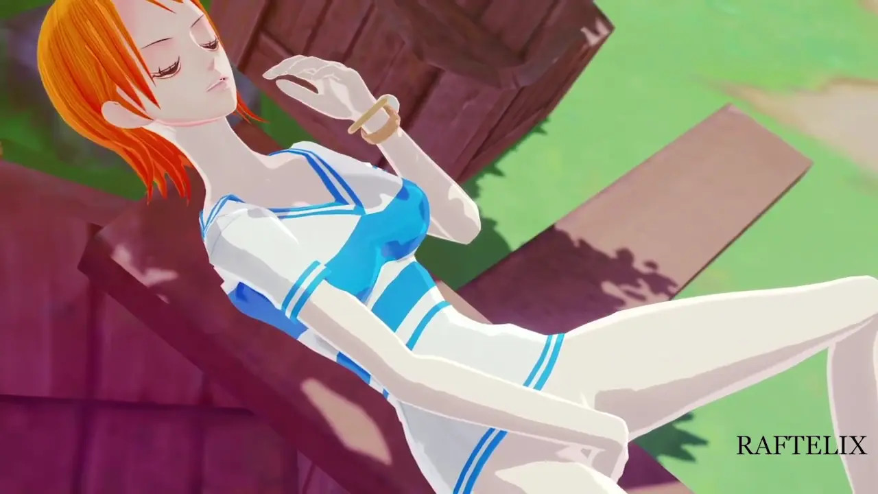 Nami masturbates in front of Gaimon [One Piece]