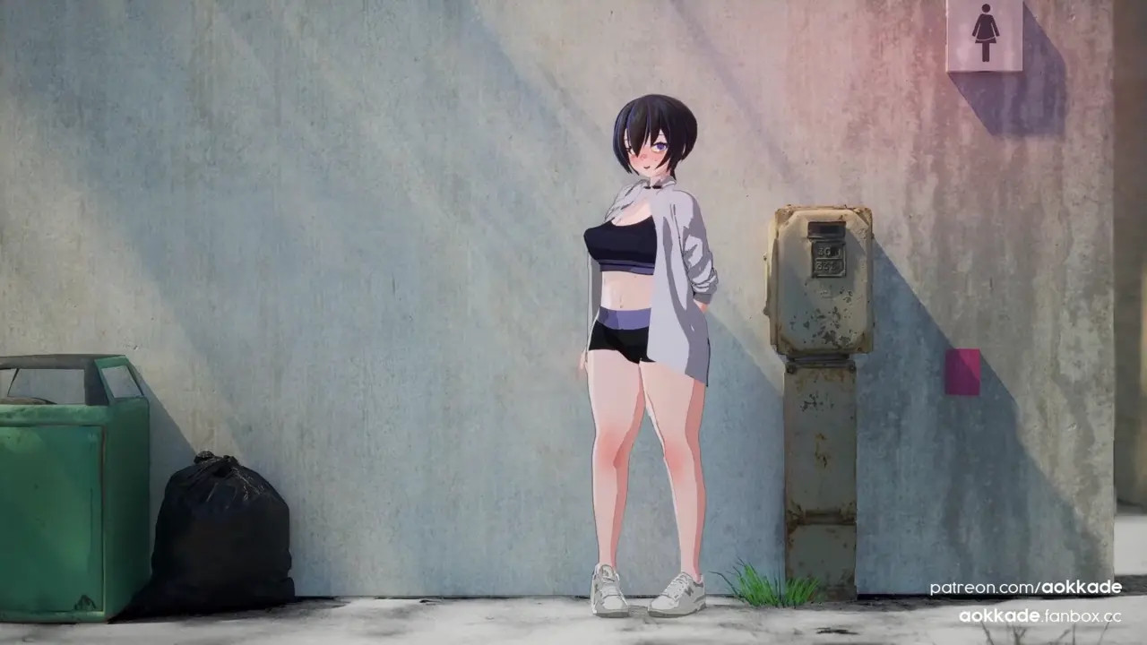 Emi's Bathroom Date [Clothed][Aokkade][4K60FPS]