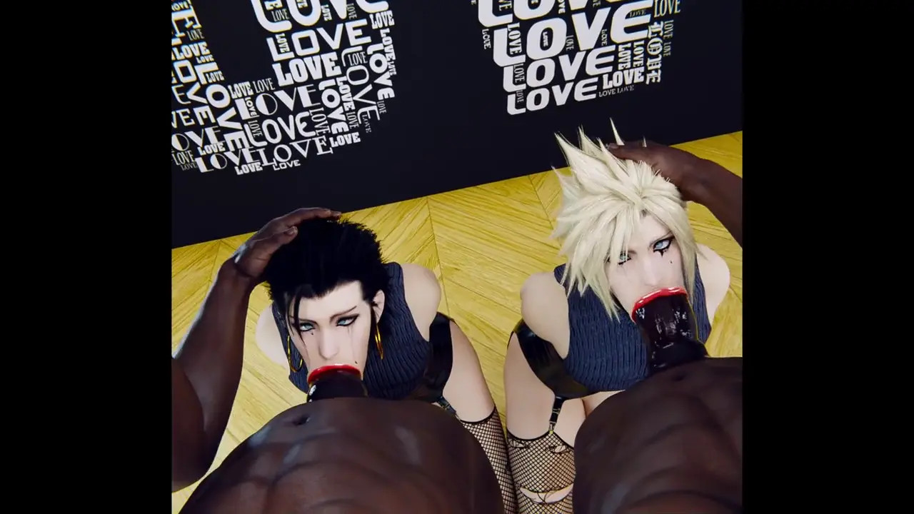 Cloud and Zack sucking dick