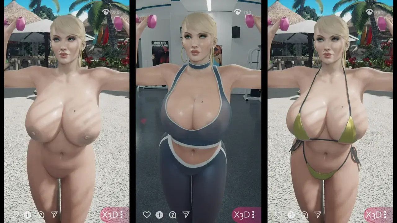 Samus Aran Live Workout X3D splitscreen