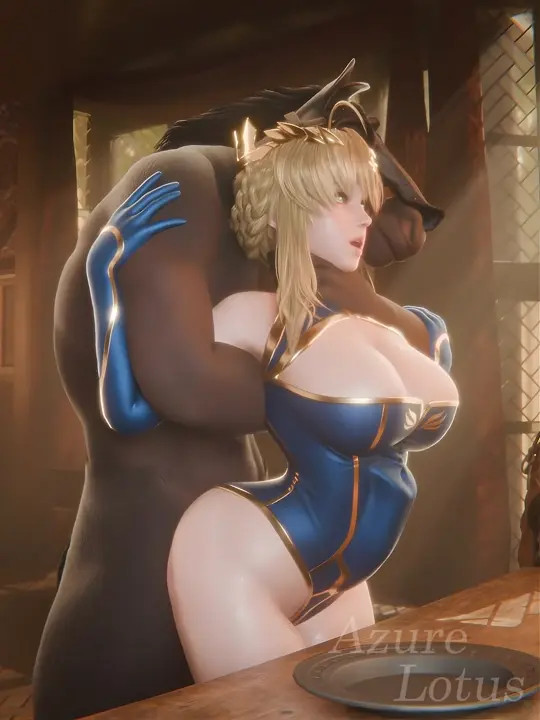 Artoria Lancer X Horse Man