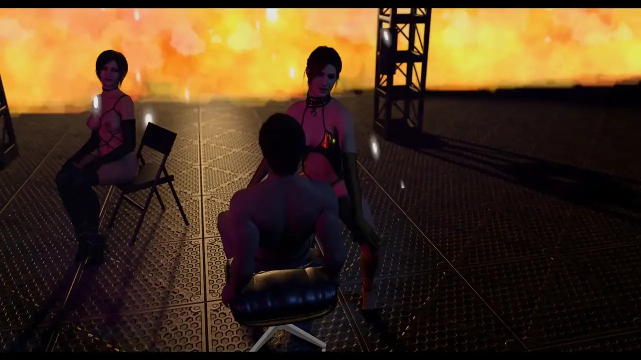 Ada and Claire Lap dance for Leon (Wherever I May Roam)