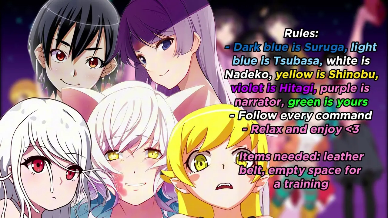 Complete 5 oddity exorcism stages with Monogatari girls (Joint JOI)