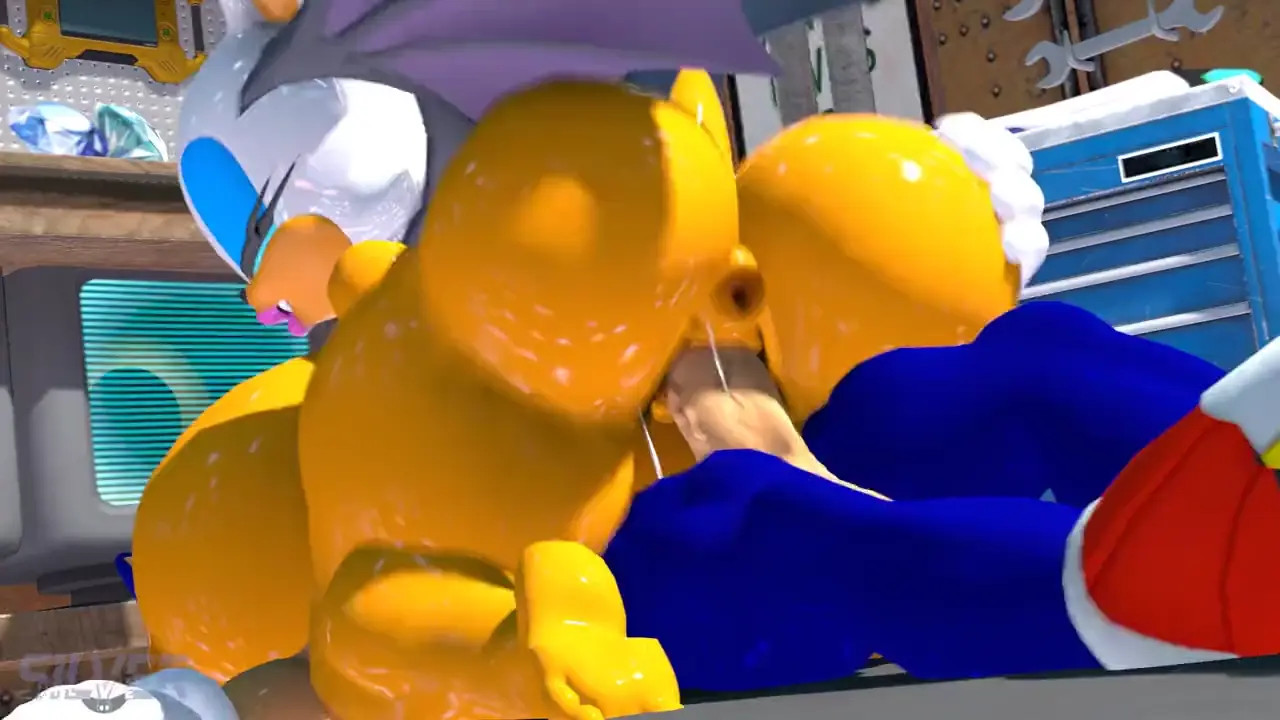Rouge riding Sonic