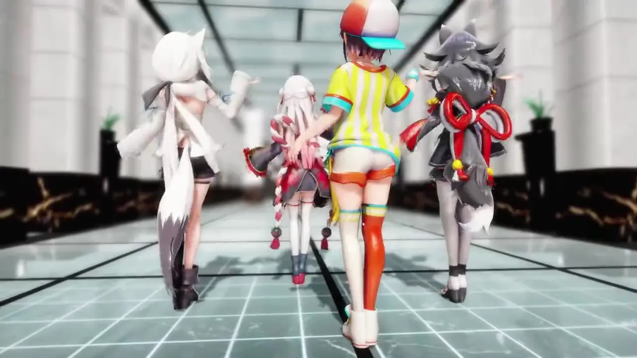 [000MMD] Fubuki, Ayame, Mio and Subaru - kkili kkili