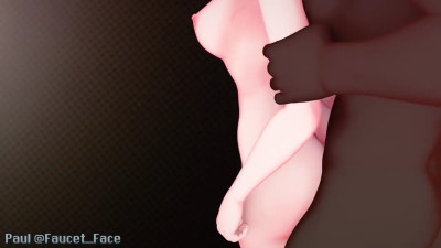 The beautiful Nanashi Mumei has fun with a BBC.