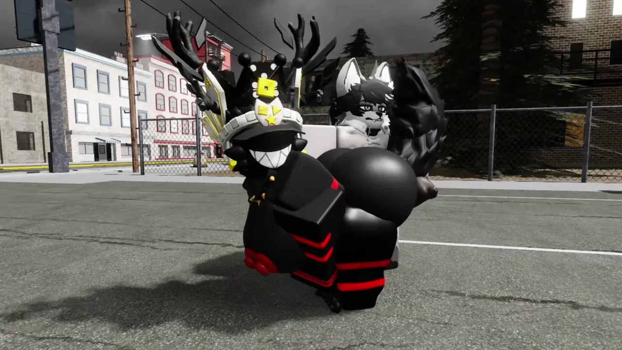 Furry slut gets creampied by a hung wolf in Roblox~