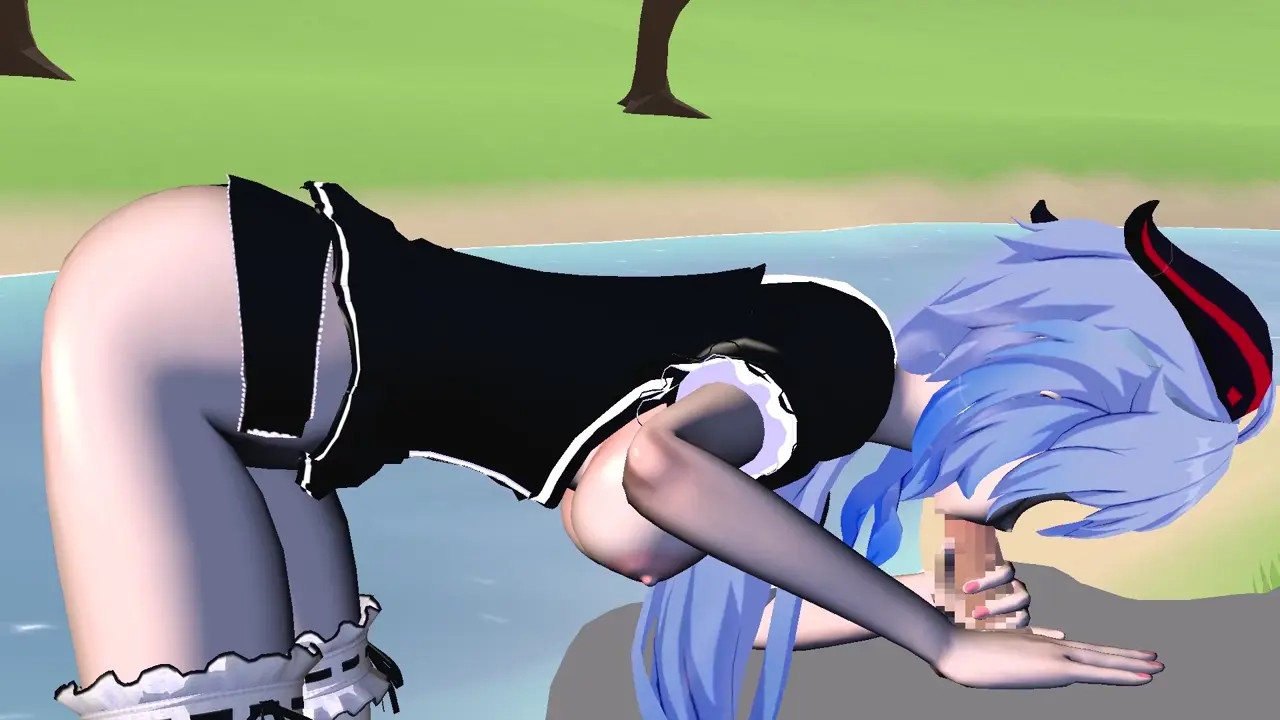 Ganyu blows you and gulps down your cum