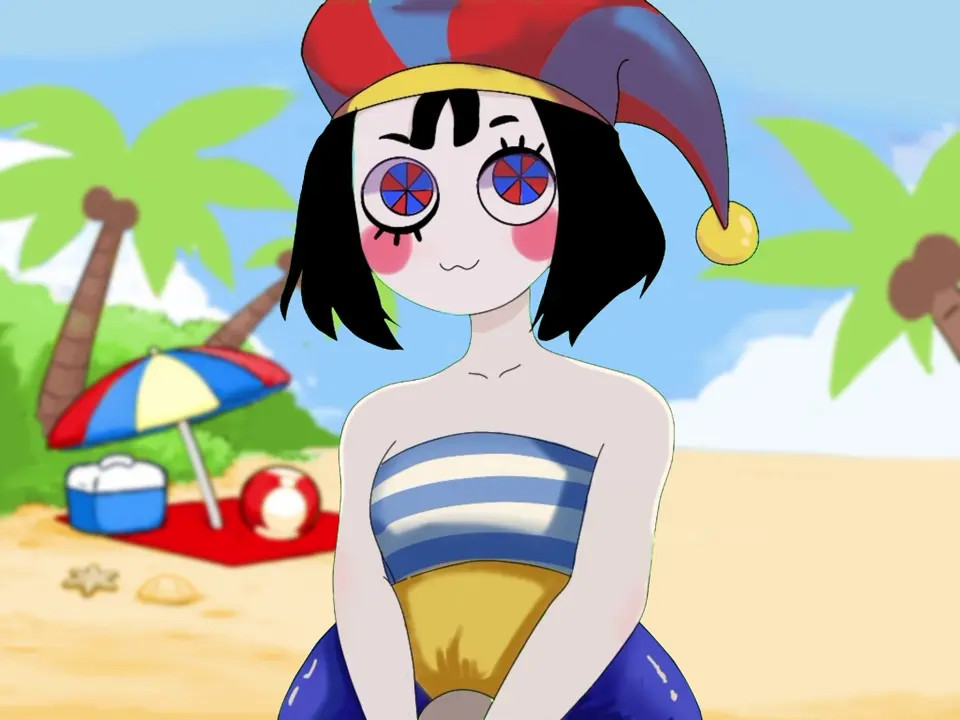 fun at the beach- pomni digital circus