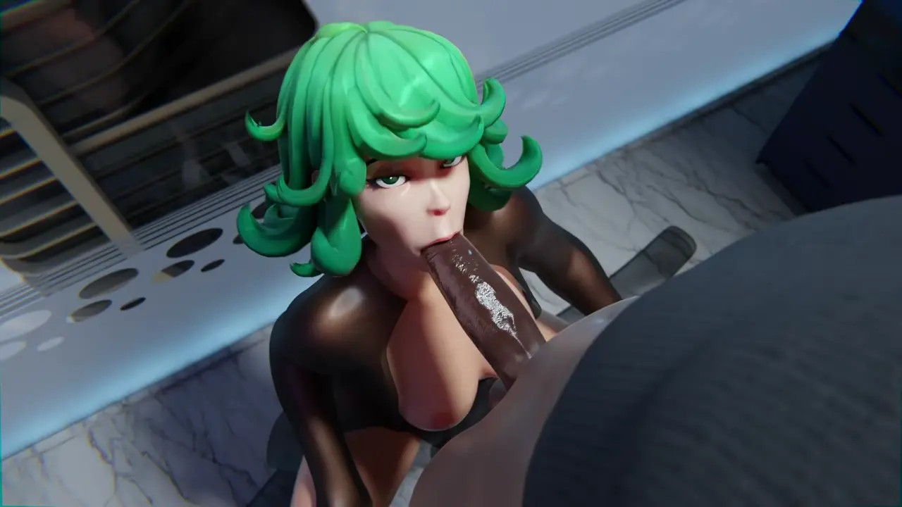 Tatsumaki Submissive  Has Got Impressive Deepthroating Skills Black[Nuttycravat]