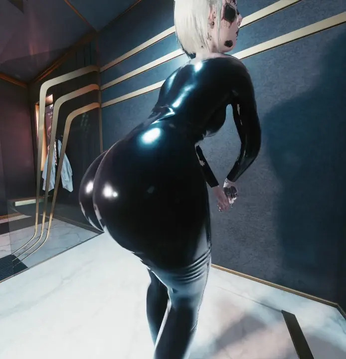 Female V latex ass loop