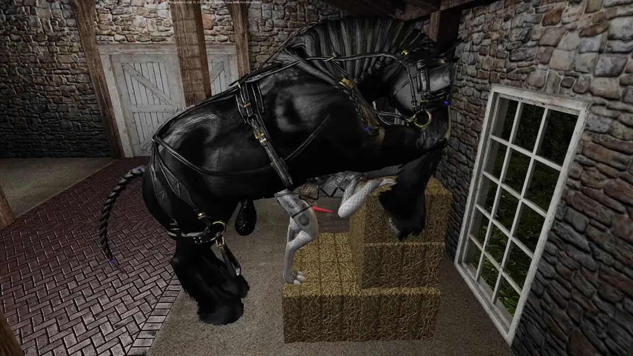 Percheron Stallion But His Penis in the Snake's Anus