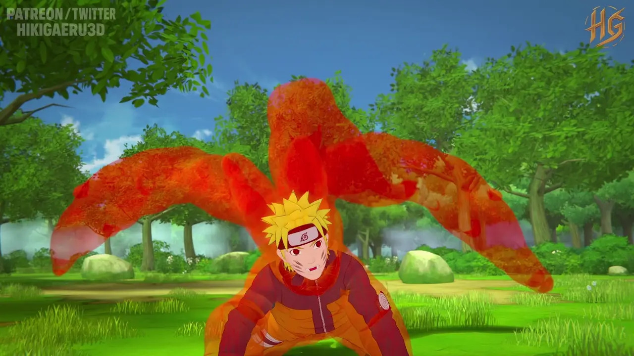 Sakura x Naruto 4 tails kyuubi [HIKIGAERU3D]