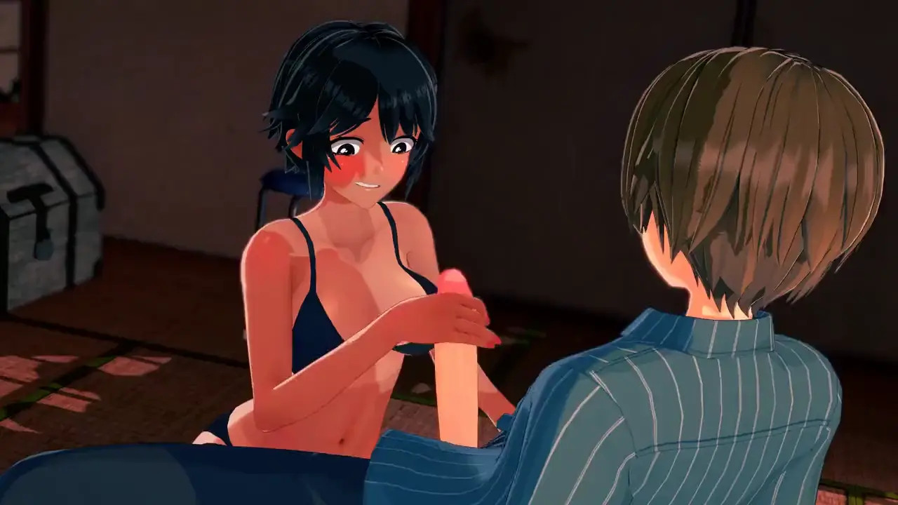 Brunette stepsister figuring out handjobs