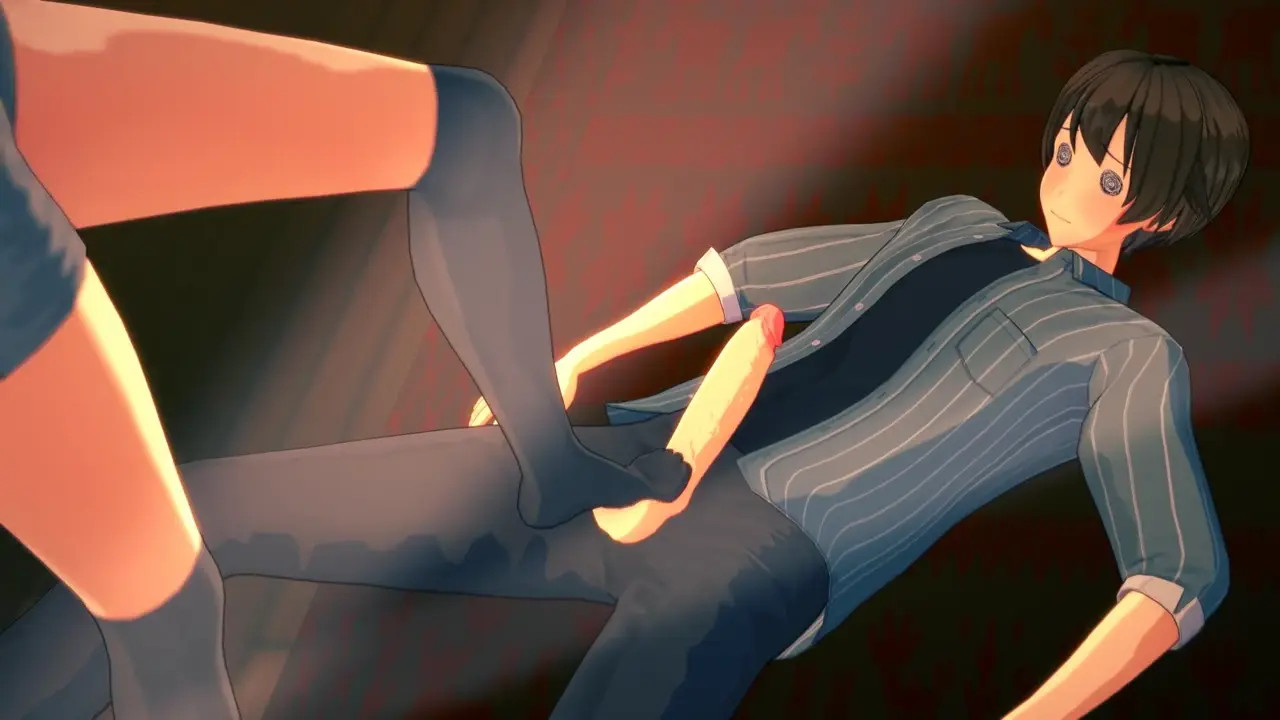 Knocked out guy getting a footjob