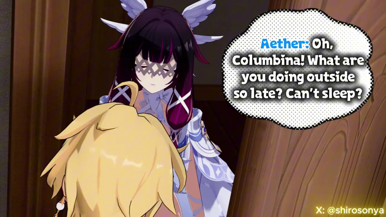 Columbina x Aether "Night lesson"
