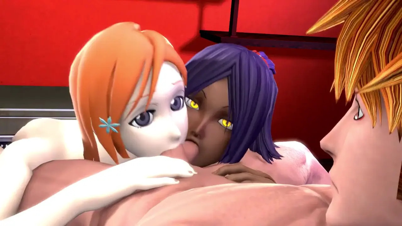 Orihime & Yoruichi Blowjob