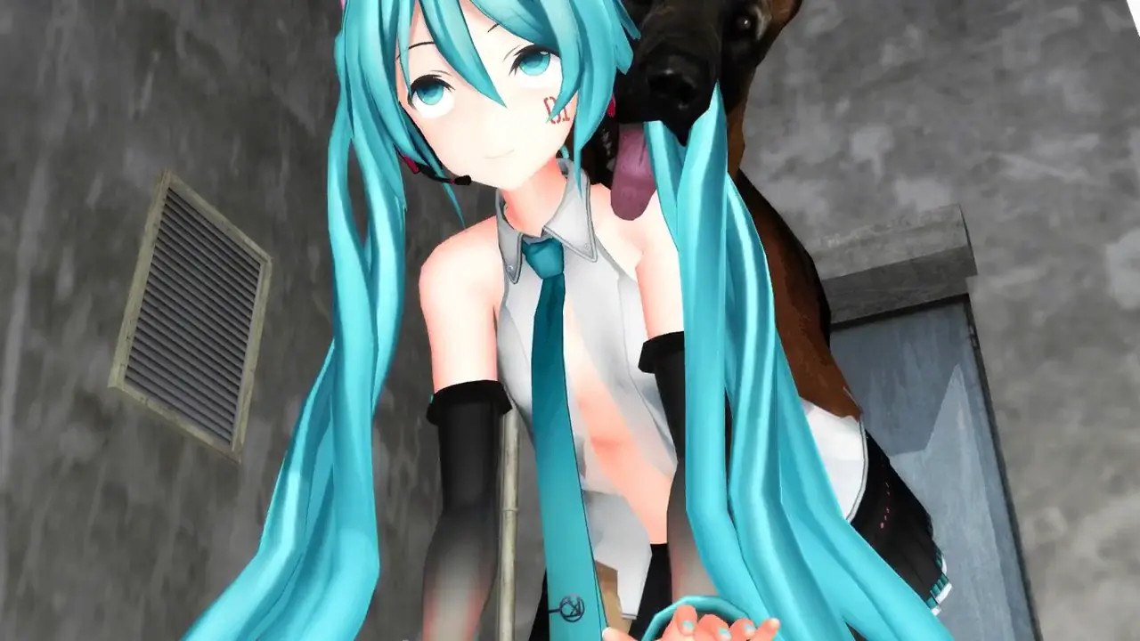 Miku and a stray