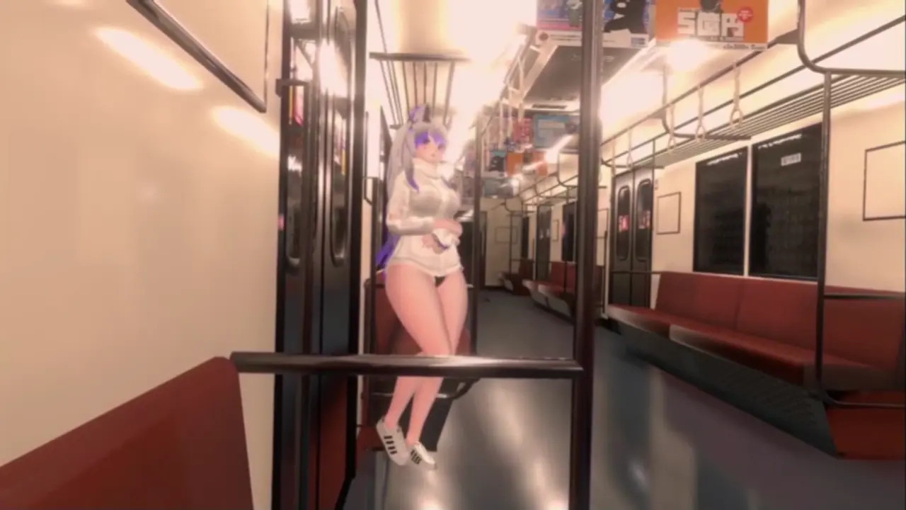 Neko got fucked hard and creampied on a public train by a stranger