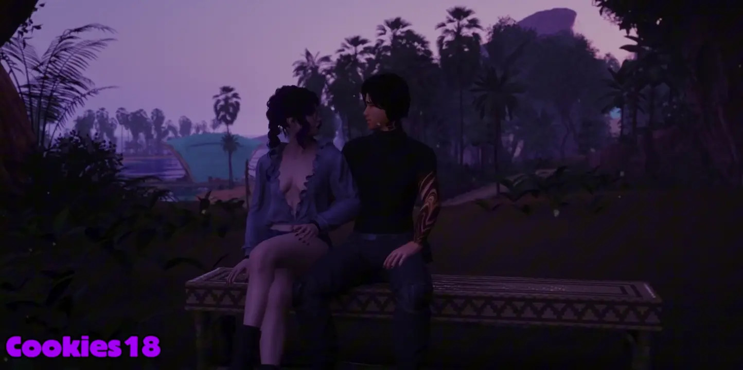 Purple Hair Girl Rides Her Boyfriend Hard on the Lounge Chair
