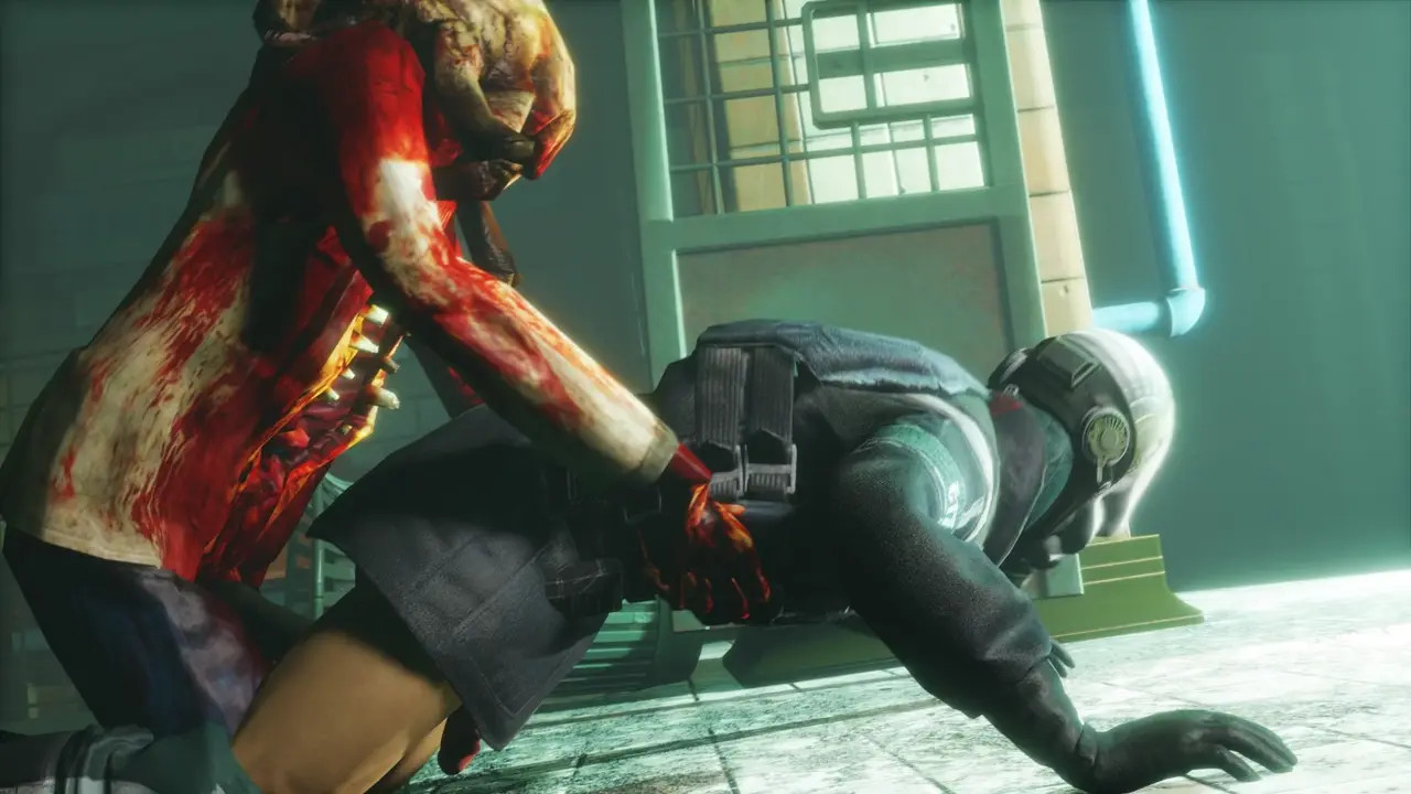 Zombie attacks Metrocop [Gay]