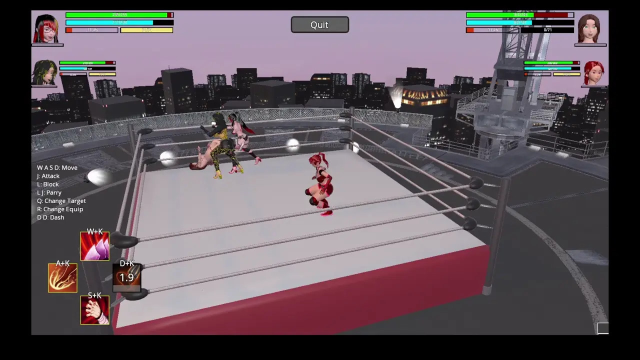 TEAM ARENA: BERNICE AND WILLOW vs CATLEEN AND NIKKI  (tag team tournament)