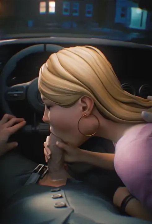 Rachel sucking in the car