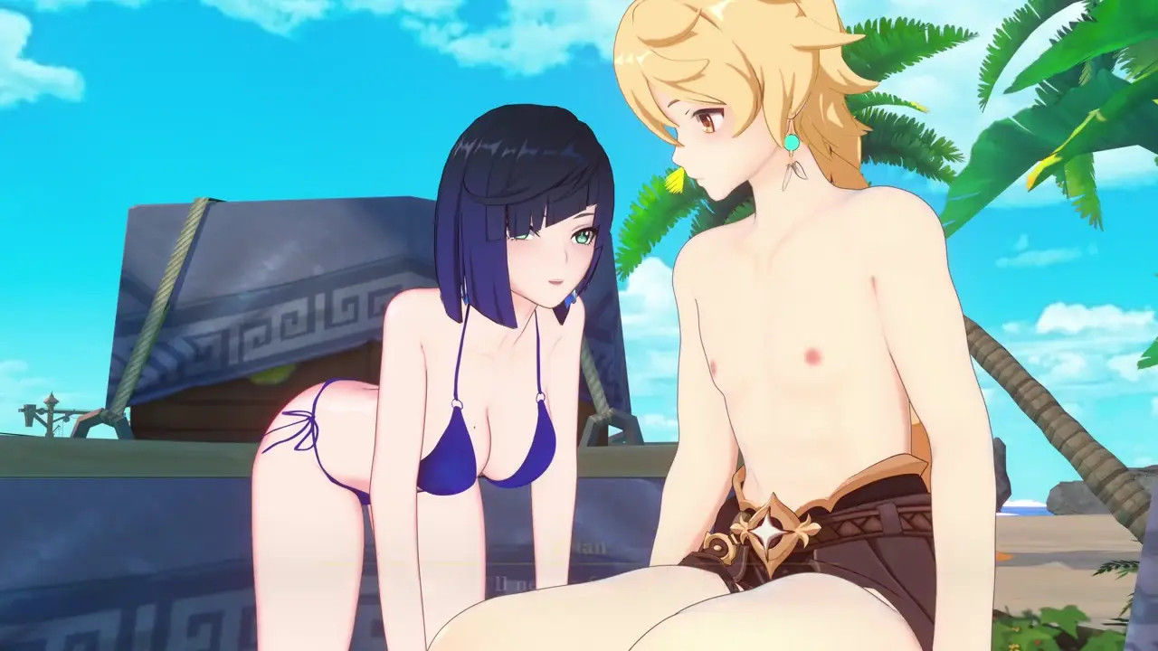 Yelan at the beach