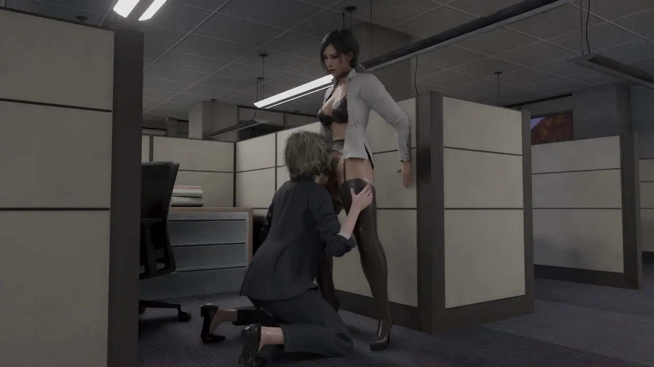 Ada Wong and Grace Ashcroft are having sex in the office