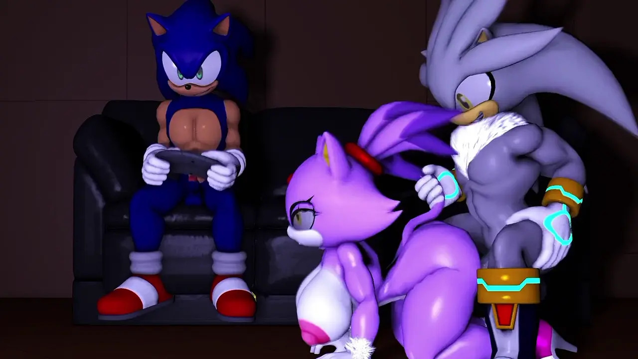Silver freaking Blaze While Sonic gets frustrated playing the game - [Oyasuqtsfm]