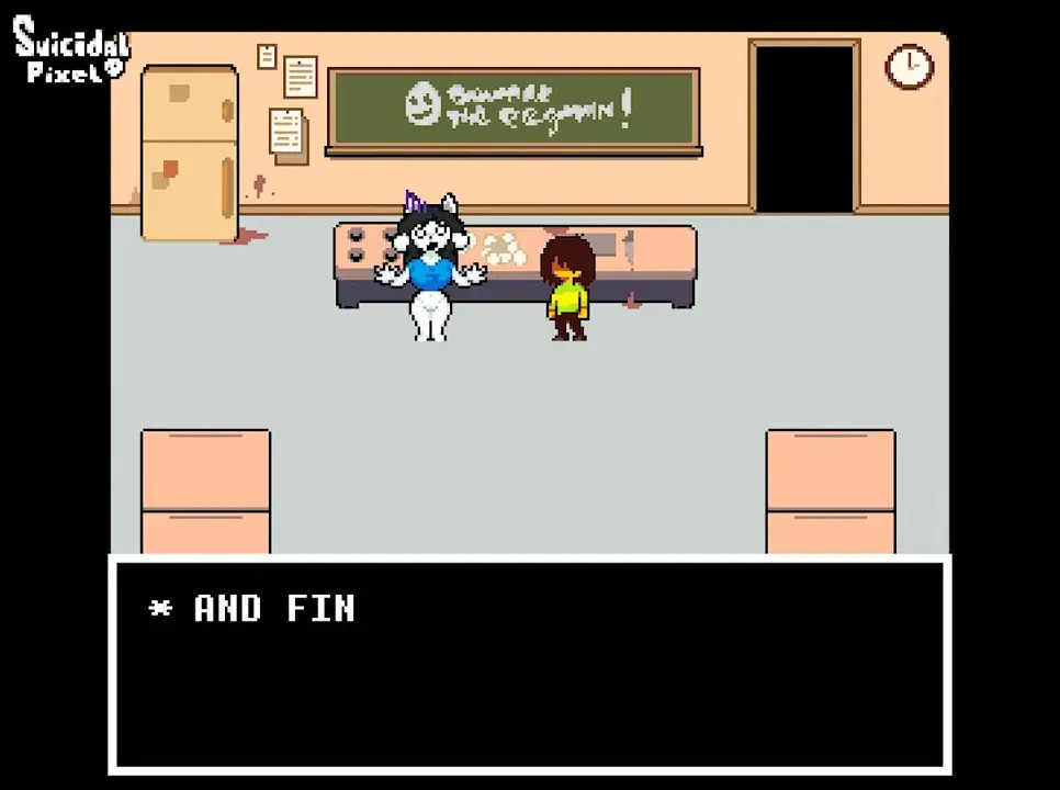 Kris breeding Temmie in School