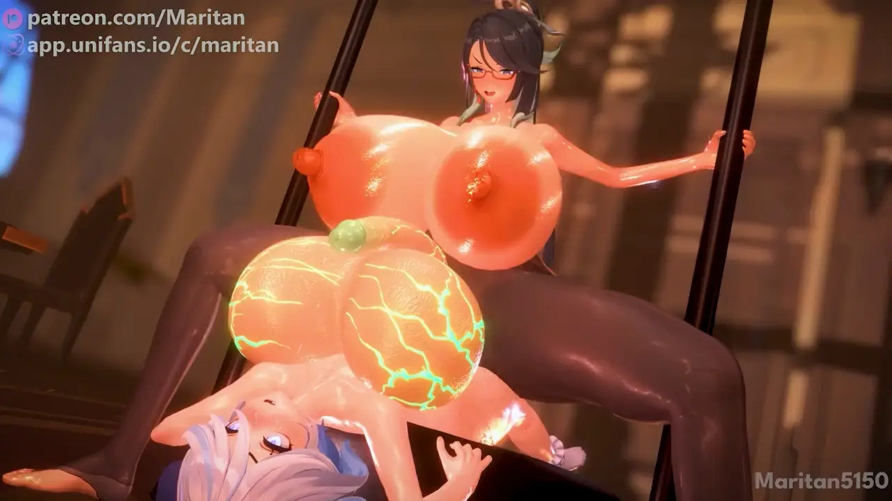 Xianyun x Furina - Crushed under her gigantic balls ❤ (Size Difference / Futanari)
