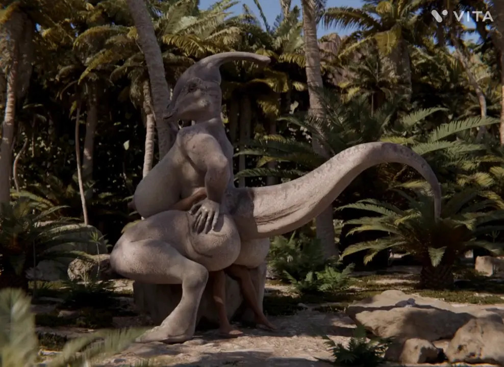 Una gran dinosauria follando hasta el cansancio