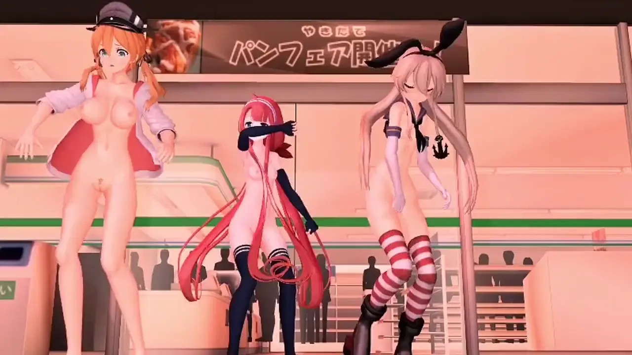 Shimakaze, Kawakaze & Prinz - Breakdance Exhibition [MMD R18] adgsfh