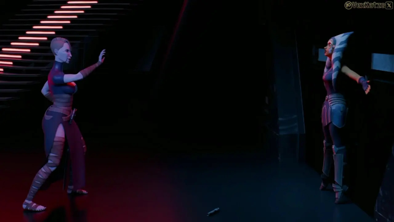Beginning of training, Ahsoka and Ventress Sub spanish