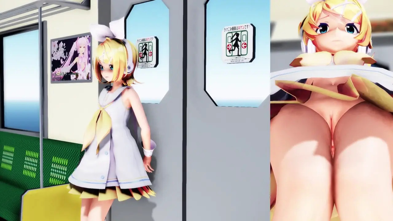 Rin-chan on the train